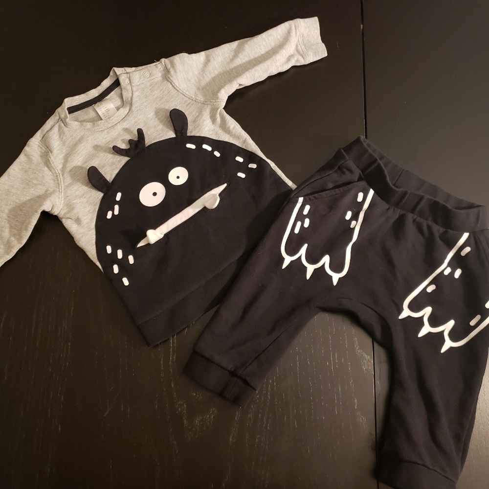 H&M Monster Pullover Sweater w/ Matching Sweats